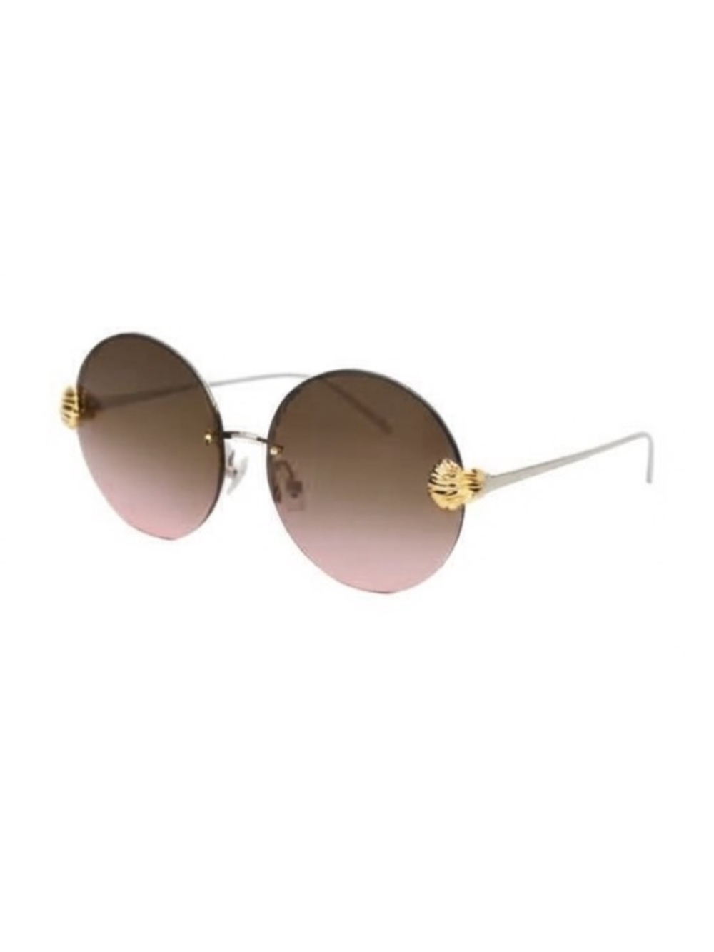 For Art's Sake Goddess Gold Oversized Round Pearl Shell Sunglasses